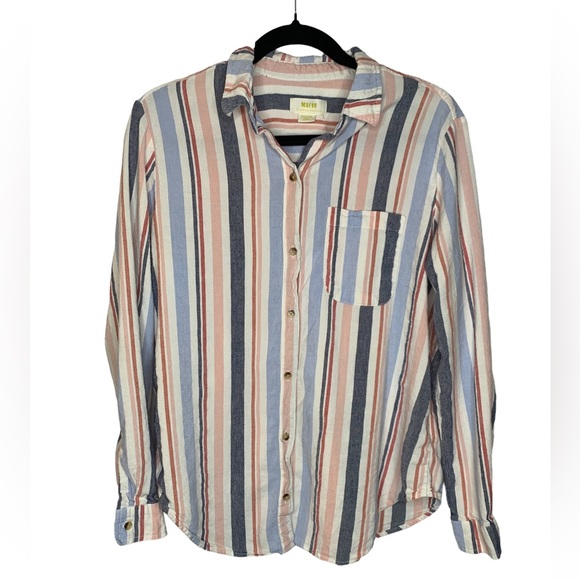 Anthropologie Maeve Chatham Striped Button Down Size Medium - Picture 2 of 10